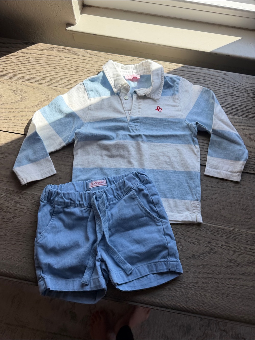 La Coqueta Canvas Kids Blue & White Stripe Matching Set